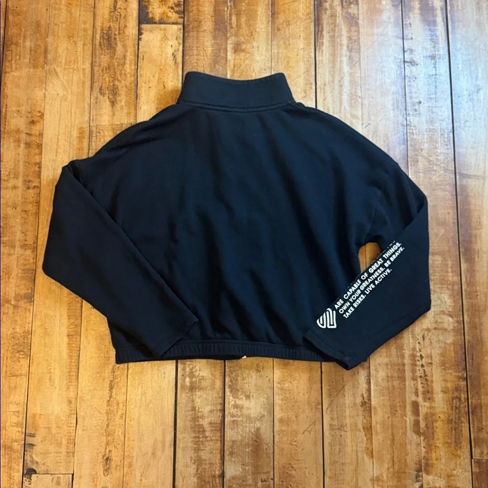 Justice sweatshirt size 12 to 14 black sequins rainbow lettering streetwear